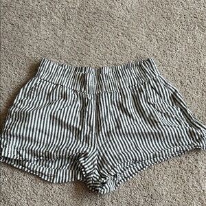 a new day Black and White Striped High Waist Shorts